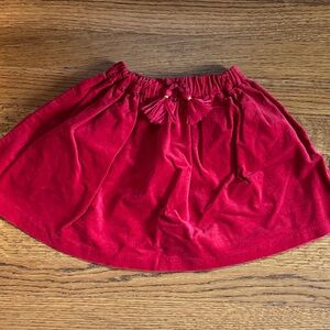 Red velvet skirt